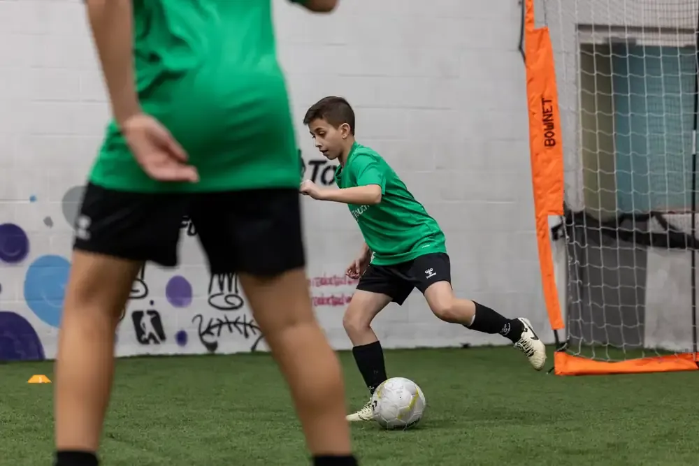 Close-up ball control work during a private lesson